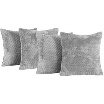 OHS 4 Pack of Waffle Fleece Square Cushion Covers in Charcoal Size: 45 cm x 45 cm Charcoal 45 cm x 45 cm OHS 4 Pack of Waffle Fleece Square Cushion Covers in Charcoal Size: 45 cm x 45 cm Charcoal 45 cm x 45 cm