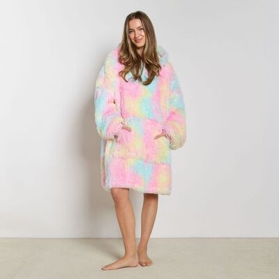 OHS Fluffy Long Fibre Sherpa Hooded Blanket Plush Fleece Soft Throw Multicolor One Size OHS Fluffy Long Fibre Sherpa Hooded Blanket Plush Fleece Soft Throw Multicolor One Size