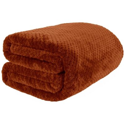OHS Luxury Large Waffle Honeycomb Mink Warm Throw in Burnt Orange Size: 200 cm x 240 cm Burnt Orange 200 cm x 240 cm OHS Luxury Large Waffle Honeycomb Mink Warm Throw in Burnt Orange Size: 200 cm x 240 cm Burnt Orange 200 cm x 240 cm