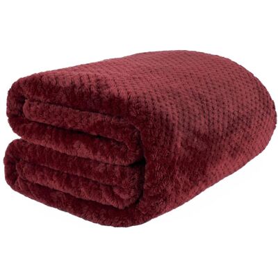 OHS Luxury Large Waffle Honeycomb Mink Warm Throw in Wine Size: 200 cm x 240 cm Wine 200 cm x 240 cm OHS Luxury Large Waffle Honeycomb Mink Warm Throw in Wine Size: 200 cm x 240 cm Wine 200 cm x 240 cm