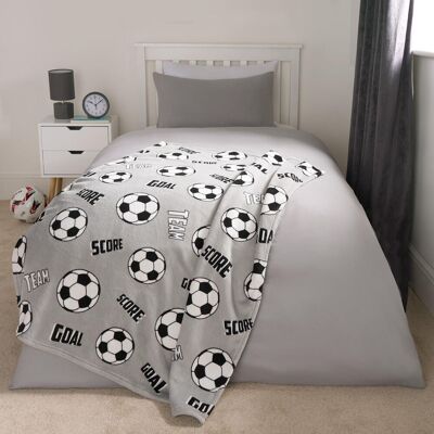 OHS Kids Sherpa Throw Over Bed Blanket Football Sofa Chair Plush Warm Soft Fleece in Light Grey Light Grey OHS Kids Sherpa Throw Over Bed Blanket Football Sofa Chair Plush Warm Soft Fleece in Light Grey Light Grey