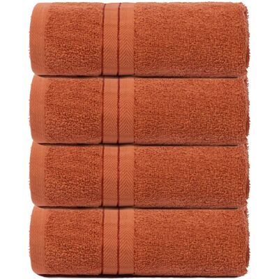 OHS 4 Pack of 100% Cotton Bathroom Hand Towel in Burnt Orange Burnt Orange OHS 4 Pack of 100% Cotton Bathroom Hand Towel in Burnt Orange Burnt Orange