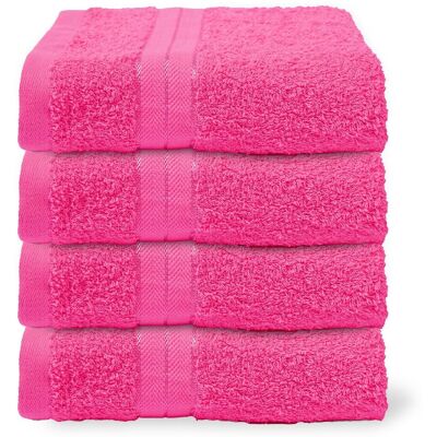 OHS 4 Pack of 100% Cotton Bathroom Hand Towel in Pink Pink OHS 4 Pack of 100% Cotton Bathroom Hand Towel in Pink Pink