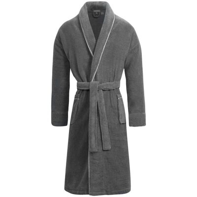 Bown of London Grey Towelling Dressing Gown Europa Size: Small Grey S Bown of London Grey Towelling Dressing Gown Europa Size: Small Grey S