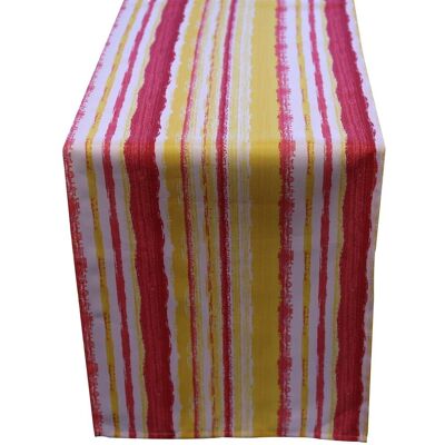 Luxury Living Striped Water Repellant Table Runner in Red Red Luxury Living Striped Water Repellant Table Runner in Red Red