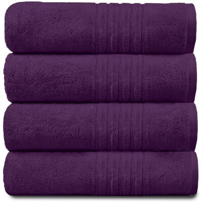 GAVENO CAVAILIA 4 Pack Hampton Towel in Purple Purple GAVENO CAVAILIA 4 Pack Hampton Towel in Purple Purple