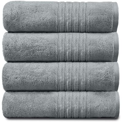 GAVENO CAVAILIA 4 Pack Hampton Towel in Grey Size: Bath Sheet Grey Bath Sheet GAVENO CAVAILIA 4 Pack Hampton Towel in Grey Size: Bath Sheet Grey Bath Sheet