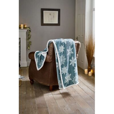 Deyongs Flurry Blue Snowflake Fleece Sherpa Throw - 130 x 170cm Soft Blanket 1846 in Light Blue Size: 130 cm x 170 cm Light Blue 130 cm x 170 cm Deyongs Flurry Blue Snowflake Fleece Sherpa Throw - 130 x 170cm Soft Blanket 1846 in Light Blue Size: 130 cm x 170 cm Light Blue 130 cm x 170 cm