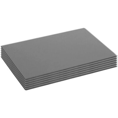 Harbour Housewares 6x Glass Placemats - 30 x 20cm - Dining Table Place Mats Protectors in Grey Size: 30 x 20 cm Grey 30 x 20 cm Harbour Housewares 6x Glass Placemats - 30 x 20cm - Dining Table Place Mats Protectors in Grey Size: 30 x 20 cm Grey 30 x 20 cm