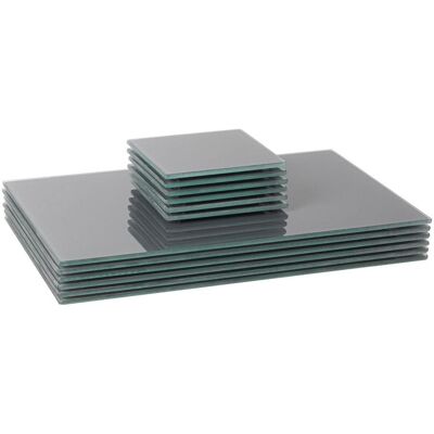 Harbour Housewares 12pc Glass Placemats & Square Coasters Set - 30 x 20cm Protection Mats in Grey Size: 30 x 20 cm Grey 30 x 20 cm Harbour Housewares 12pc Glass Placemats & Square Coasters Set - 30 x 20cm Protection Mats in Grey Size: 30 x 20 cm Grey 30 x 20 cm