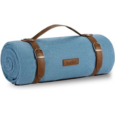 VonShef Small Waterproof Outdoor Picnic Blanket in Blue Blue VonShef Small Waterproof Outdoor Picnic Blanket in Blue Blue