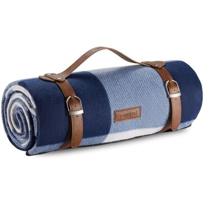 VonShef Small Waterproof Outdoor Picnic Blanket in Dark Blue Dark Blue VonShef Small Waterproof Outdoor Picnic Blanket in Dark Blue Dark Blue