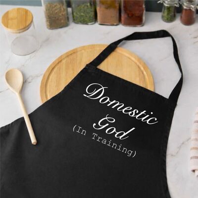 60 SECOND MAKEOVER Men's Domestic God (In Training) Black Apron Black 60 SECOND MAKEOVER Men's Domestic God (In Training) Black Apron Black