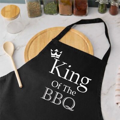 60 SECOND MAKEOVER Men's King Of The BBQ Black Apron Black 60 SECOND MAKEOVER Men's King Of The BBQ Black Apron Black