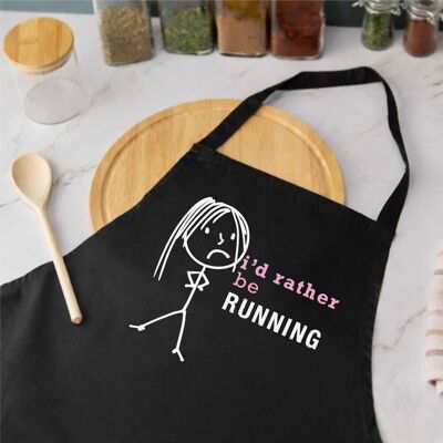 60 SECOND MAKEOVER Women's I'd Rather Be Running Apron in Black Black 60 SECOND MAKEOVER Women's I'd Rather Be Running Apron in Black Black