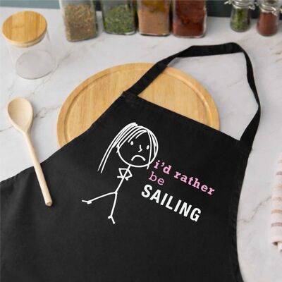 60 SECOND MAKEOVER Women's I'd Rather Be Sailing Apron in Black Black 60 SECOND MAKEOVER Women's I'd Rather Be Sailing Apron in Black Black