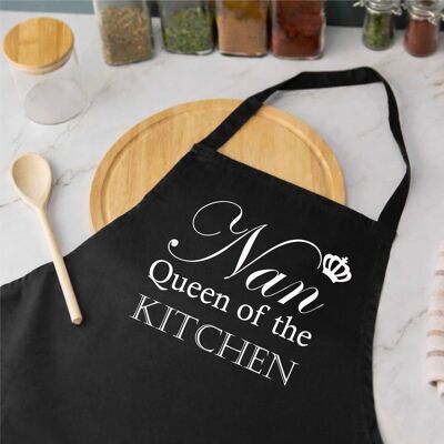 60 SECOND MAKEOVER Women's Nan Queen Of The Kitchen Black Apron Black 60 SECOND MAKEOVER Women's Nan Queen Of The Kitchen Black Apron Black