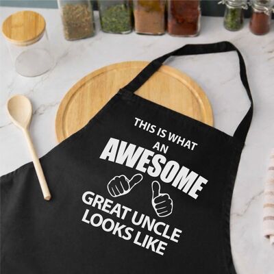 60 SECOND MAKEOVER Men's This Is What An Awesome Great Uncle Looks Like Black Apron Black 60 SECOND MAKEOVER Men's This Is What An Awesome Great Uncle Looks Like Black Apron Black