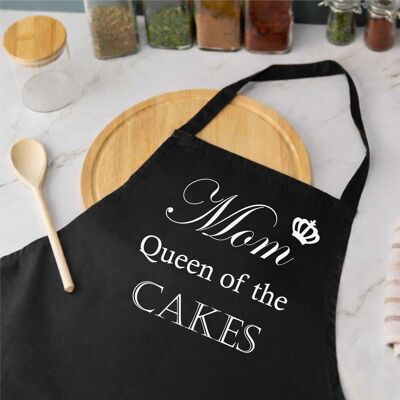 60 SECOND MAKEOVER Women's Mom Queen Of The Cakes Black Apron Black 60 SECOND MAKEOVER Women's Mom Queen Of The Cakes Black Apron Black