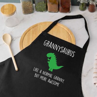 60 SECOND MAKEOVER Women's Granny Dinosaur Apron Grannysaurus in Black Black 60 SECOND MAKEOVER Women's Granny Dinosaur Apron Grannysaurus in Black Black