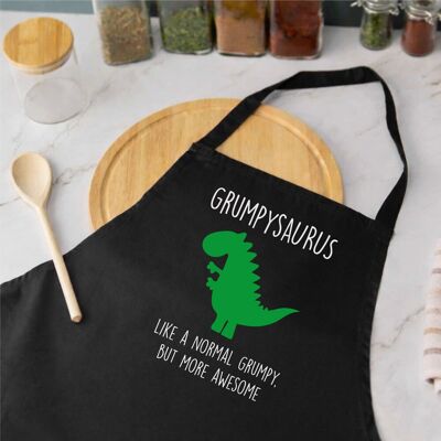 60 SECOND MAKEOVER Men's Grumpy Dinosaur Apron Grumpysaurus in Black Black 60 SECOND MAKEOVER Men's Grumpy Dinosaur Apron Grumpysaurus in Black Black