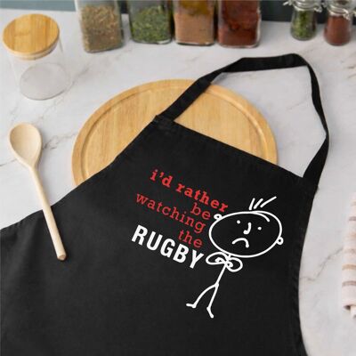 60 SECOND MAKEOVER - I'd Rather Be Watching The Rugby - Apron 60 SECOND MAKEOVER - I'd Rather Be Watching The Rugby - Apron