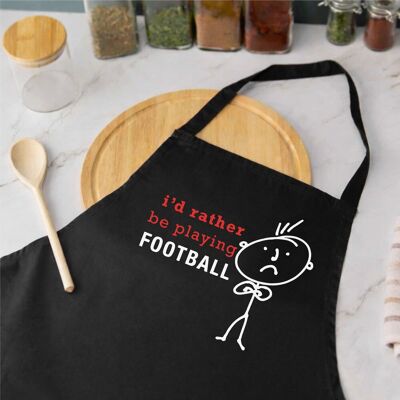 60 SECOND MAKEOVER Men's I'd Rather Be Playing Football Apron in Black Black 60 SECOND MAKEOVER Men's I'd Rather Be Playing Football Apron in Black Black