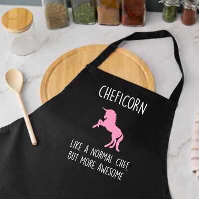 60 SECOND MAKEOVER Women's Cheficorn Apron in Black Black 60 SECOND MAKEOVER Women's Cheficorn Apron in Black Black