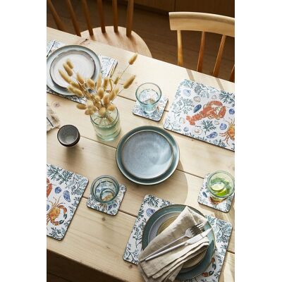 Ulster Weavers 'Shellfish' Animal Print Printed MDF Placemat (4 Pack) in Green Green Ulster Weavers 'Shellfish' Animal Print Printed MDF Placemat (4 Pack) in Green Green