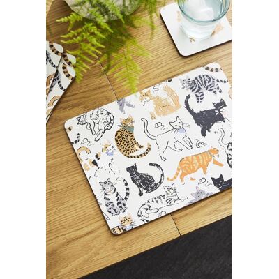 Ulster Weavers 'Feline Friends' Animal Print Printed MDF Placemat (4 Pack) in Cream Cream Ulster Weavers 'Feline Friends' Animal Print Printed MDF Placemat (4 Pack) in Cream Cream