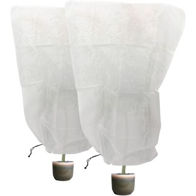 Harbour Housewares 2x Plant Fleece Frost Protection Covers with Drawstring 120cm x 180cm in White Size: 120 cm x 180 cm White 120 cm x 180 cm Harbour Housewares 2x Plant Fleece Frost Protection Covers with Drawstring 120cm x 180cm in White Size: 120 cm x 180 cm White 120 cm x 180 cm