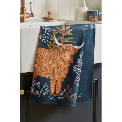 Ulster Weavers 'Connie the Cow' Trees Print 100% Cotton Tea Towel in Navy Navy Ulster Weavers 'Connie the Cow' Trees Print 100% Cotton Tea Towel in Navy Navy