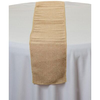 Neel Blue Hessian Table Runner, 29cm x 275cm Jute Fabric Dining Tableware in Brown Size: 29 cm x 275 cm Brown 29 cm x 275 cm Neel Blue Hessian Table Runner, 29cm x 275cm Jute Fabric Dining Tableware in Brown Size: 29 cm x 275 cm Brown 29 cm x 275 cm