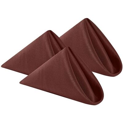 Neel Blue 20 Inch Polyester Table Napkins, Reusable, Wrinkle-Resistant Cloth Napkins, 10pcs in Chocolate Chocolate Neel Blue 20 Inch Polyester Table Napkins, Reusable, Wrinkle-Resistant Cloth Napkins, 10pcs in Chocolate Chocolate