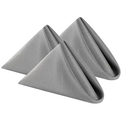 Neel Blue 20 Inch Polyester Table Napkins, Reusable, Wrinkle-Resistant Cloth Napkins, 10pcs in Silver Silver Neel Blue 20 Inch Polyester Table Napkins, Reusable, Wrinkle-Resistant Cloth Napkins, 10pcs in Silver Silver