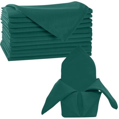 Neel Blue 20"x20" White Christmas Table Napkin, 100% Spun Polyester, Stain-Resistant - 10pcs in Green Green Neel Blue 20"x20" White Christmas Table Napkin, 100% Spun Polyester, Stain-Resistant - 10pcs in Green Green
