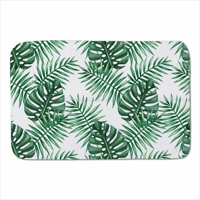 Warren Reed - Designer Watercolour Tropical Leaves Sherpa Blanket in Green Size: Large Green Large Warren Reed - Designer Watercolour Tropical Leaves Sherpa Blanket in Green Size: Large Green Large
