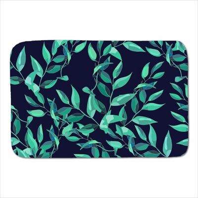 Warren Reed - Designer Delicate Green Foliage Sherpa Blanket in Blue Size: Large Blue Large Warren Reed - Designer Delicate Green Foliage Sherpa Blanket in Blue Size: Large Blue Large