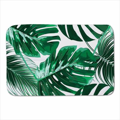 Warren Reed - Designer Tropical Jungle Leaf Pattern Sherpa Blanket in Green Size: Large Green Large Warren Reed - Designer Tropical Jungle Leaf Pattern Sherpa Blanket in Green Size: Large Green Large