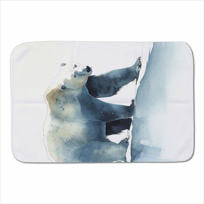 Warren Reed - Designer Polar Bear Watercolour Sherpa Blanket in Brown Size: Large Brown Large Warren Reed - Designer Polar Bear Watercolour Sherpa Blanket in Brown Size: Large Brown Large