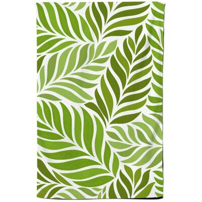 Warren Reed - Designer Green Leaf Pattern Tea Towel Green Warren Reed - Designer Green Leaf Pattern Tea Towel Green