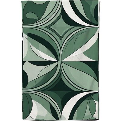 Warren Reed - Designer Geometric Green Black Tea Towel Green Warren Reed - Designer Geometric Green Black Tea Towel Green