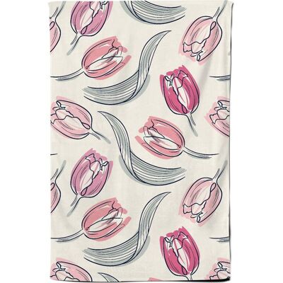 Warren Reed - Designer Tulips Tea Towel in Pink Pink Warren Reed - Designer Tulips Tea Towel in Pink Pink