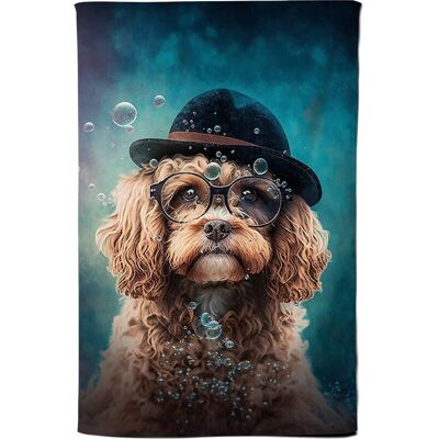 Warren Reed - Designer Cavapoo Dog Splashart Tea Towel Multicolor Warren Reed - Designer Cavapoo Dog Splashart Tea Towel Multicolor