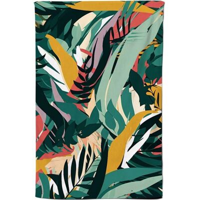 Warren Reed - Designer Coloured Tropical Leaves Tea Towel in Green Green Warren Reed - Designer Coloured Tropical Leaves Tea Towel in Green Green