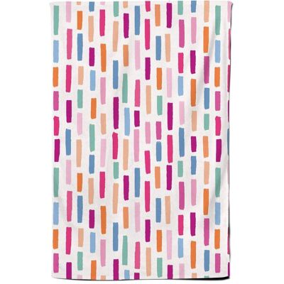 Warren Reed - Designer Vertical Abstract Brush Pattern Tea Towel in Pink Pink Warren Reed - Designer Vertical Abstract Brush Pattern Tea Towel in Pink Pink
