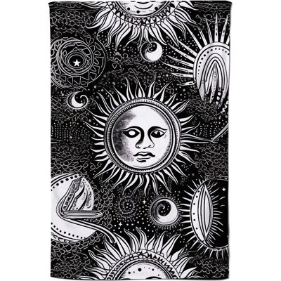 Warren Reed - Designer Moon & Sun Black White Tea Towel Black Warren Reed - Designer Moon & Sun Black White Tea Towel Black