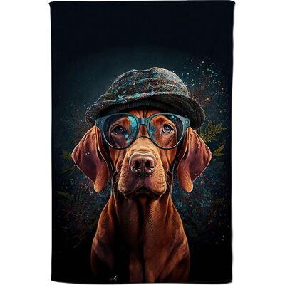 Warren Reed - Designer Hungarian Vizsla Dog Splashart Tea Towel Multicolor Warren Reed - Designer Hungarian Vizsla Dog Splashart Tea Towel Multicolor