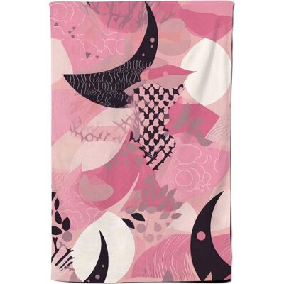 Warren Reed - Designer Abstract Pink Moon Pattern Tea Towel Pink Warren Reed - Designer Abstract Pink Moon Pattern Tea Towel Pink