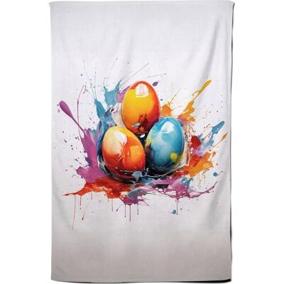 Warren Reed - Designer Watercolour Splashart Easter Eggs Tea Towel Multicolor Warren Reed - Designer Watercolour Splashart Easter Eggs Tea Towel Multicolor